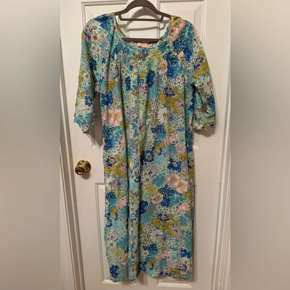 La Cera Botanical Floral  Nightgown or Robe  Size L
